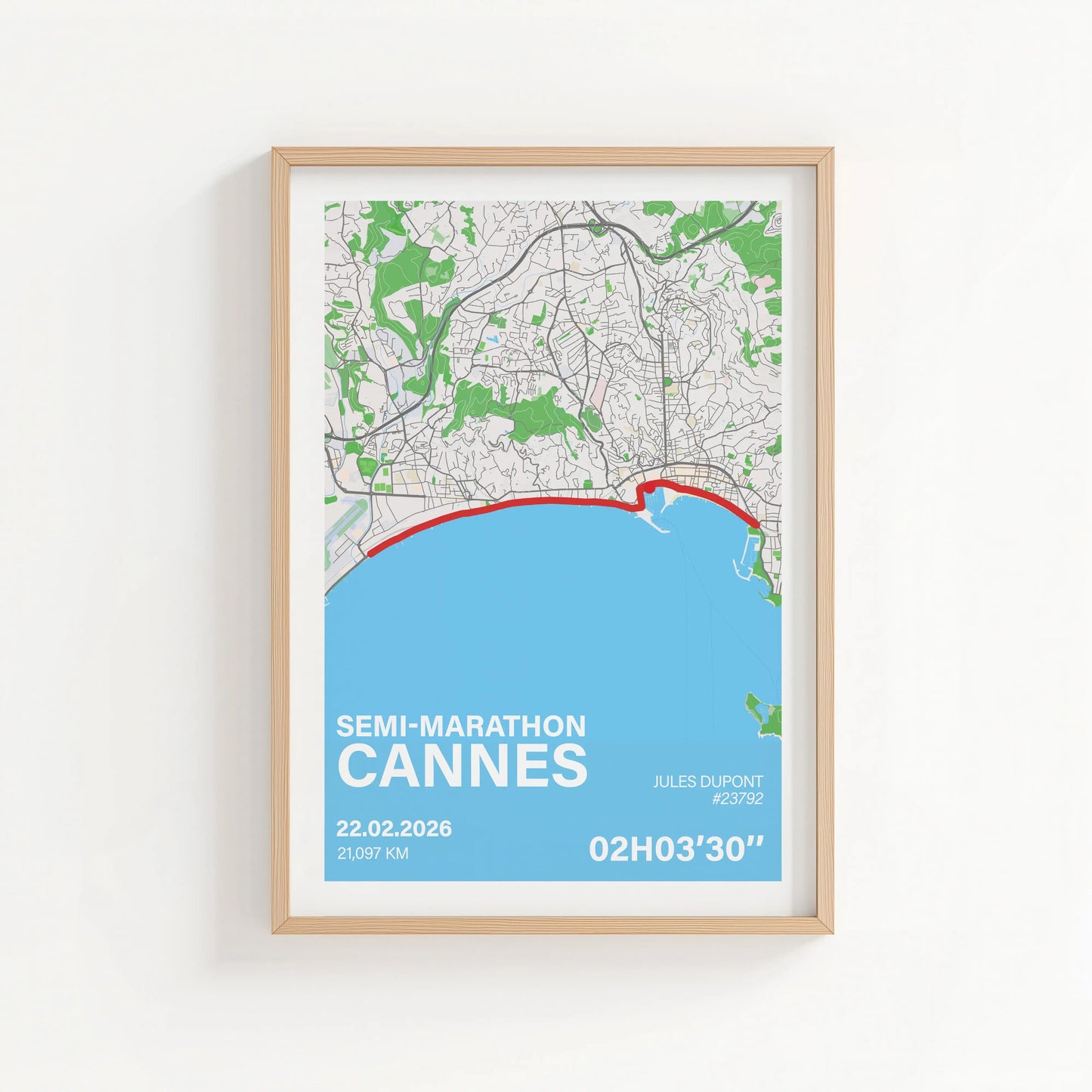 Affiche Semi-Marathon de Cannes personnalisée Art of Pitch