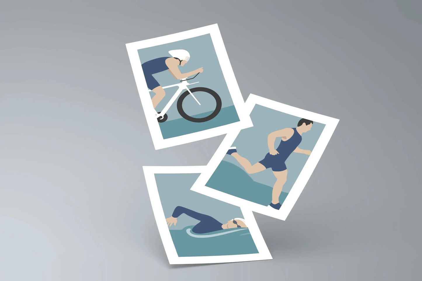 Triptyque affiches de triathlon Art of Pitch
