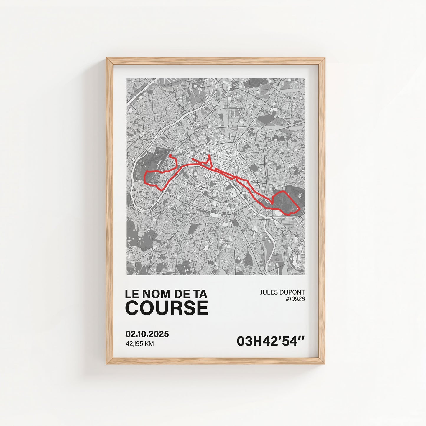 Affiche course à pied personnalisée – Tracé officiel – Sans GPX Art of Pitch