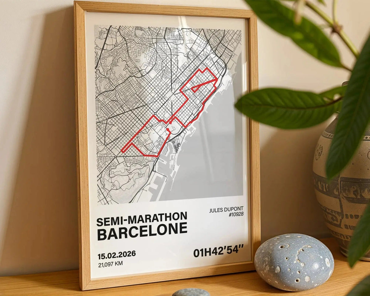 Affiche Semi-Marathon de Barcelone personnalisée (Copie) Art of Pitch
