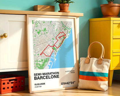 Affiche Semi-Marathon de Barcelone personnalisée (Copie) Art of Pitch