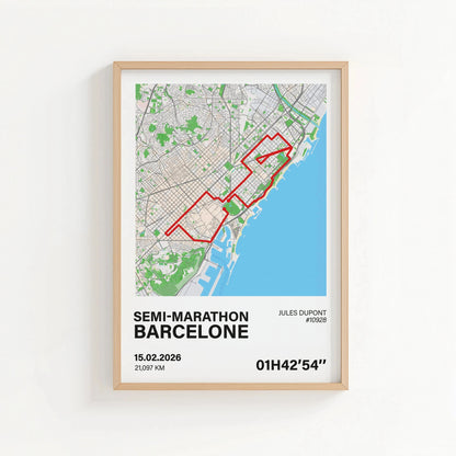 Affiche Semi-Marathon de Barcelone personnalisée (Copie) Art of Pitch