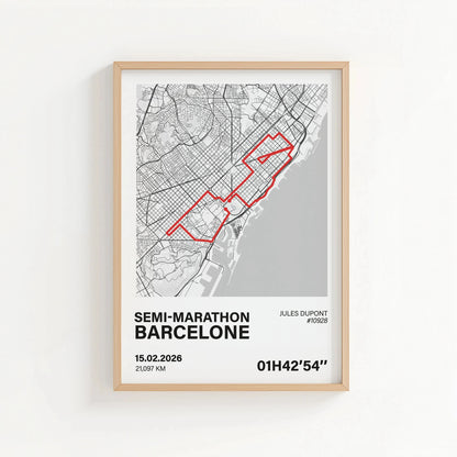 Affiche Semi-Marathon de Barcelone personnalisée (Copie) Art of Pitch