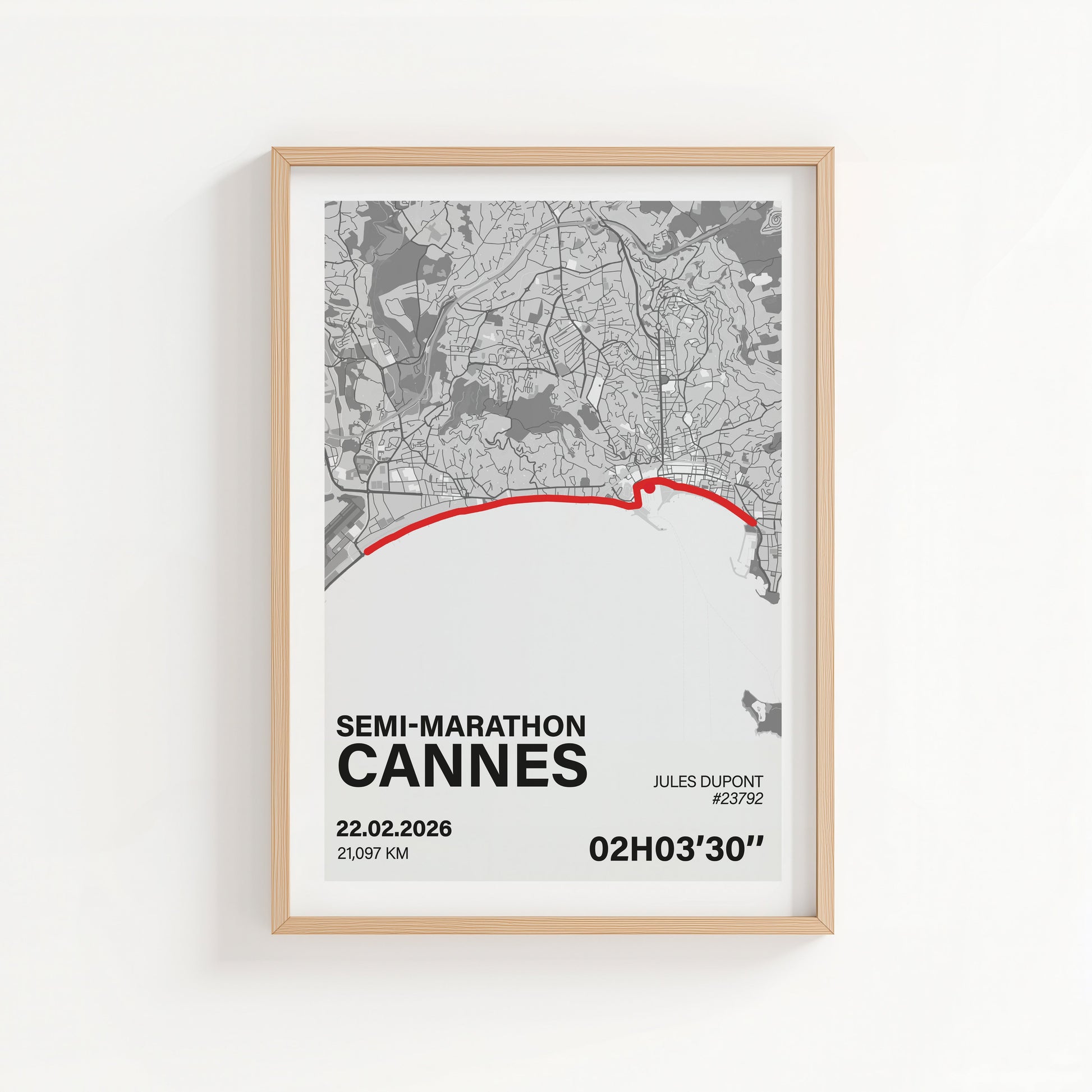 Affiche Semi-Marathon de Cannes personnalisée Art of Pitch