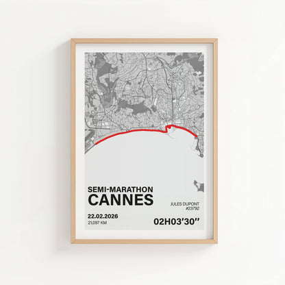 Affiche Semi-Marathon de Cannes personnalisée Art of Pitch