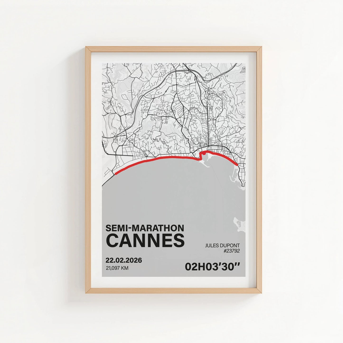 Affiche Semi-Marathon de Cannes personnalisée Art of Pitch