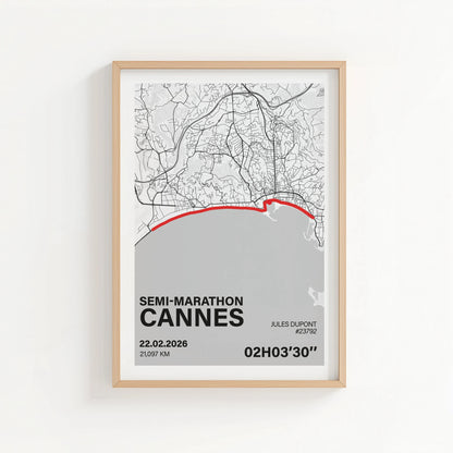 Affiche Semi-Marathon de Cannes personnalisée Art of Pitch