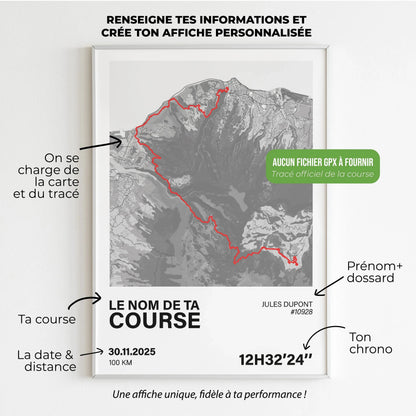 Affiche course à pied personnalisée – Tracé officiel – Sans GPX (Copie) Art of Pitch