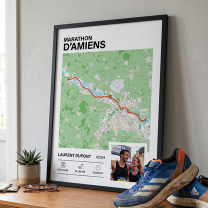 Affiche course à pied avec photo - Cadeau coureur Art of Pitch