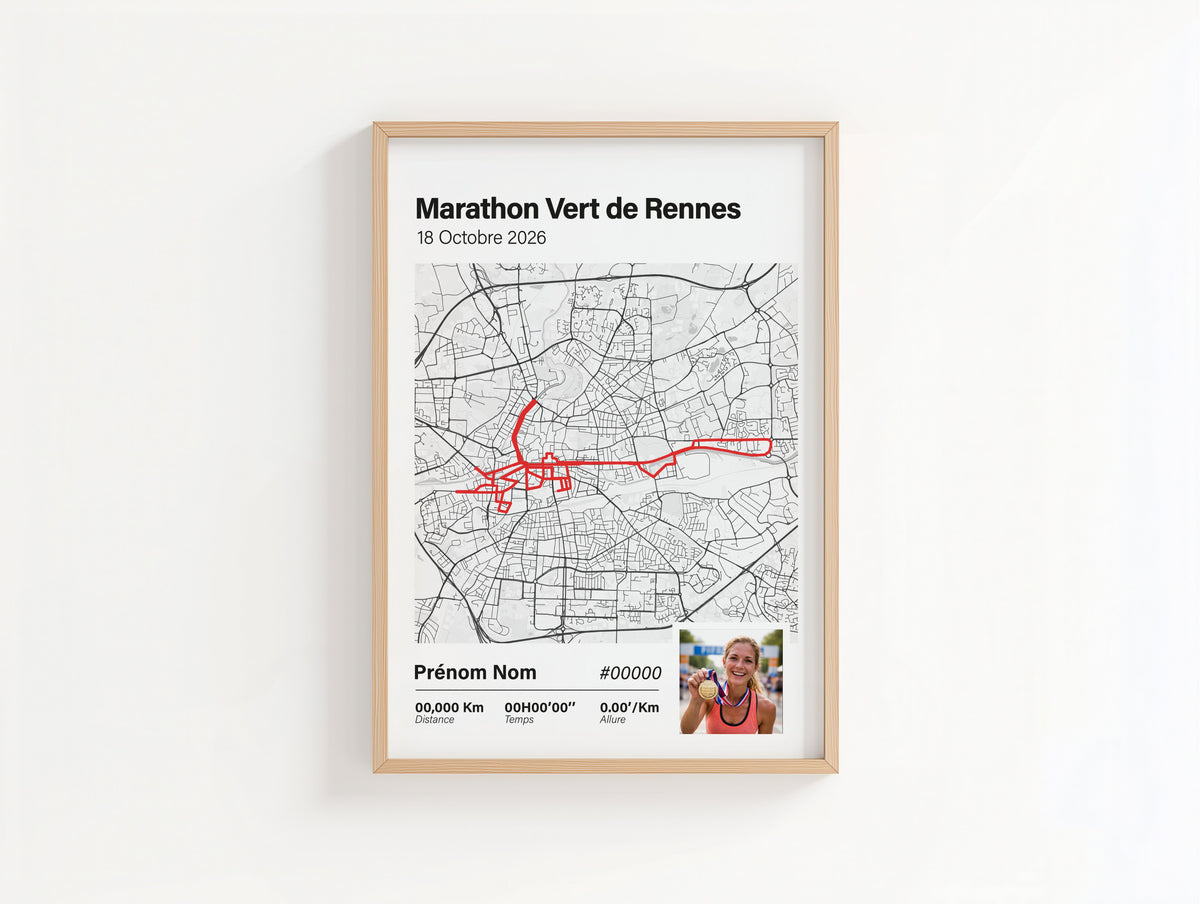 Affiche Marathon Vert de Rennes personnalisée Art of Pitch