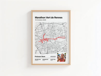 Affiche Marathon Vert de Rennes personnalisée Art of Pitch