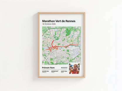 Affiche Marathon Vert de Rennes personnalisée Art of Pitch