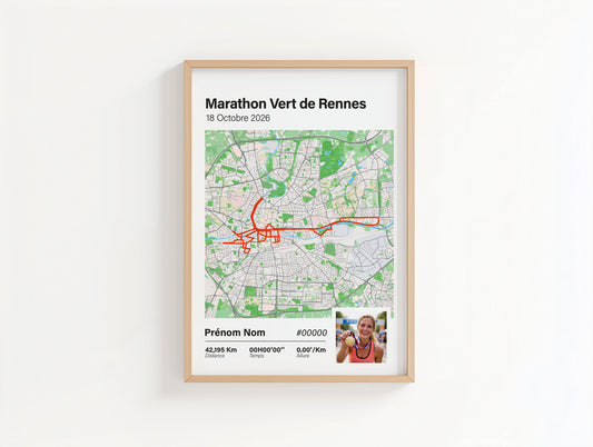 Affiche Marathon Vert de Rennes personnalisée Art of Pitch