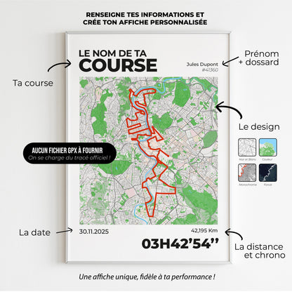 Affiche course à pied personnalisée - Ton tracé officiel Art of Pitch