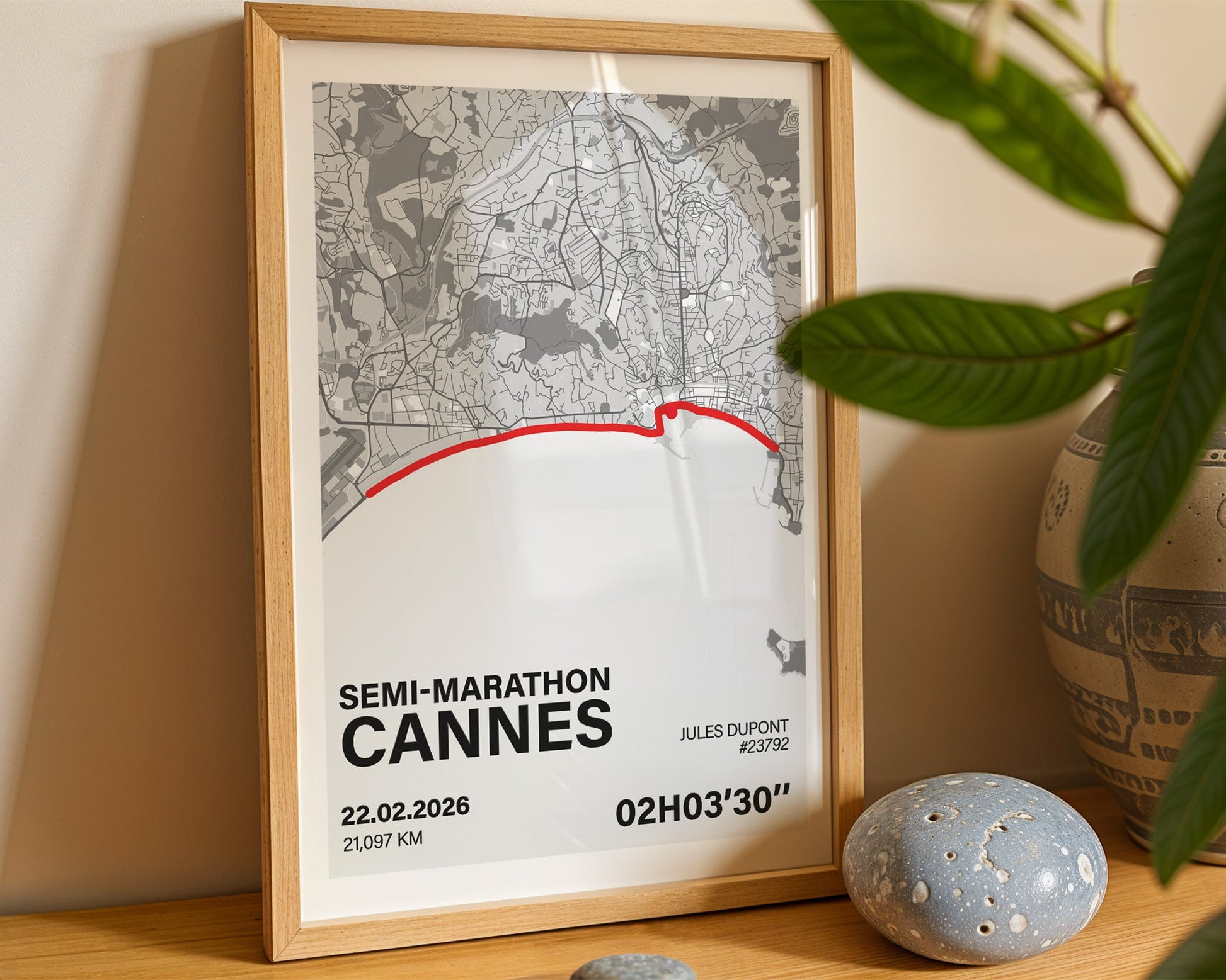 Affiche Semi-Marathon de Cannes personnalisée Art of Pitch