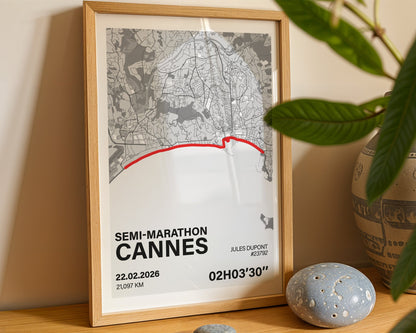 Affiche Semi-Marathon de Cannes personnalisée Art of Pitch