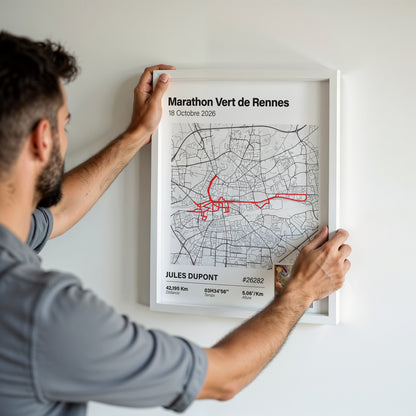 Affiche Marathon Vert de Rennes personnalisée Art of Pitch