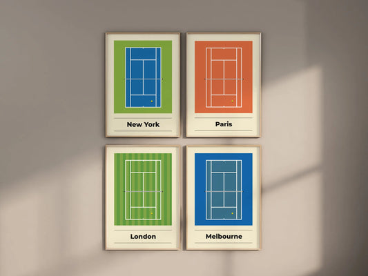 Quatuor des majeurs | Affiches minimalistes tennis Art of Pitch