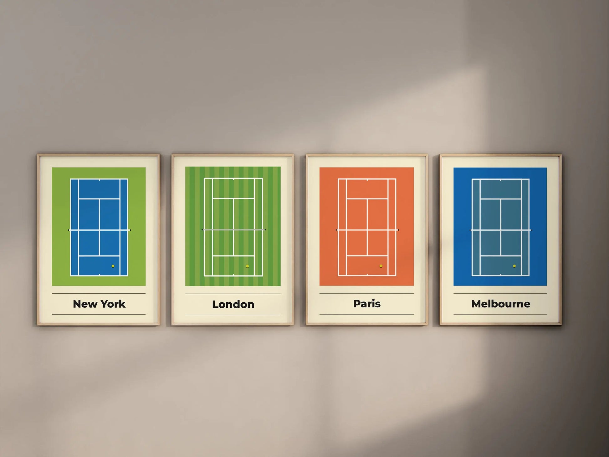 Quatuor des majeurs | Affiches minimalistes tennis Art of Pitch