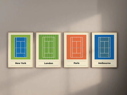 Quatuor des majeurs | Affiches minimalistes tennis Art of Pitch