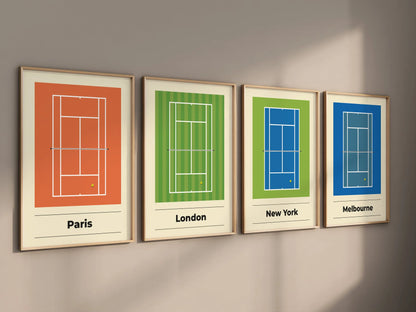 Quatuor des majeurs | Affiches minimalistes tennis Art of Pitch