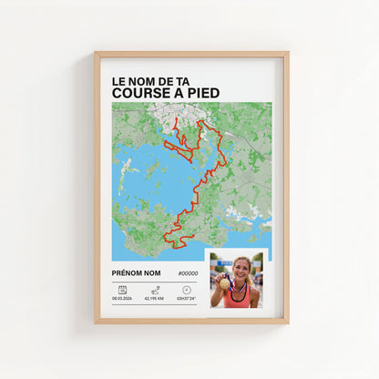 Affiche course à pied avec photo - Cadeau coureur Art of Pitch