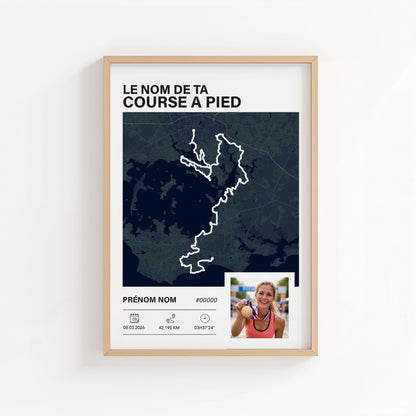 Affiche course à pied avec photo - Cadeau coureur Art of Pitch