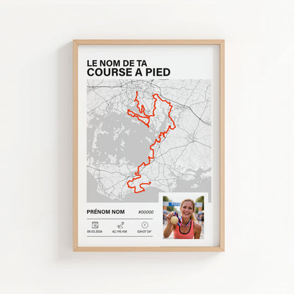 Affiche course à pied avec photo - Cadeau coureur Art of Pitch