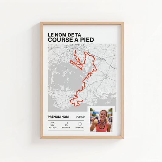 Affiche course à pied avec photo - Cadeau coureur Art of Pitch