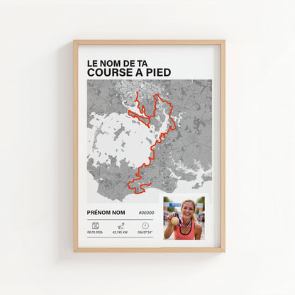 Affiche course à pied avec photo - Cadeau coureur Art of Pitch