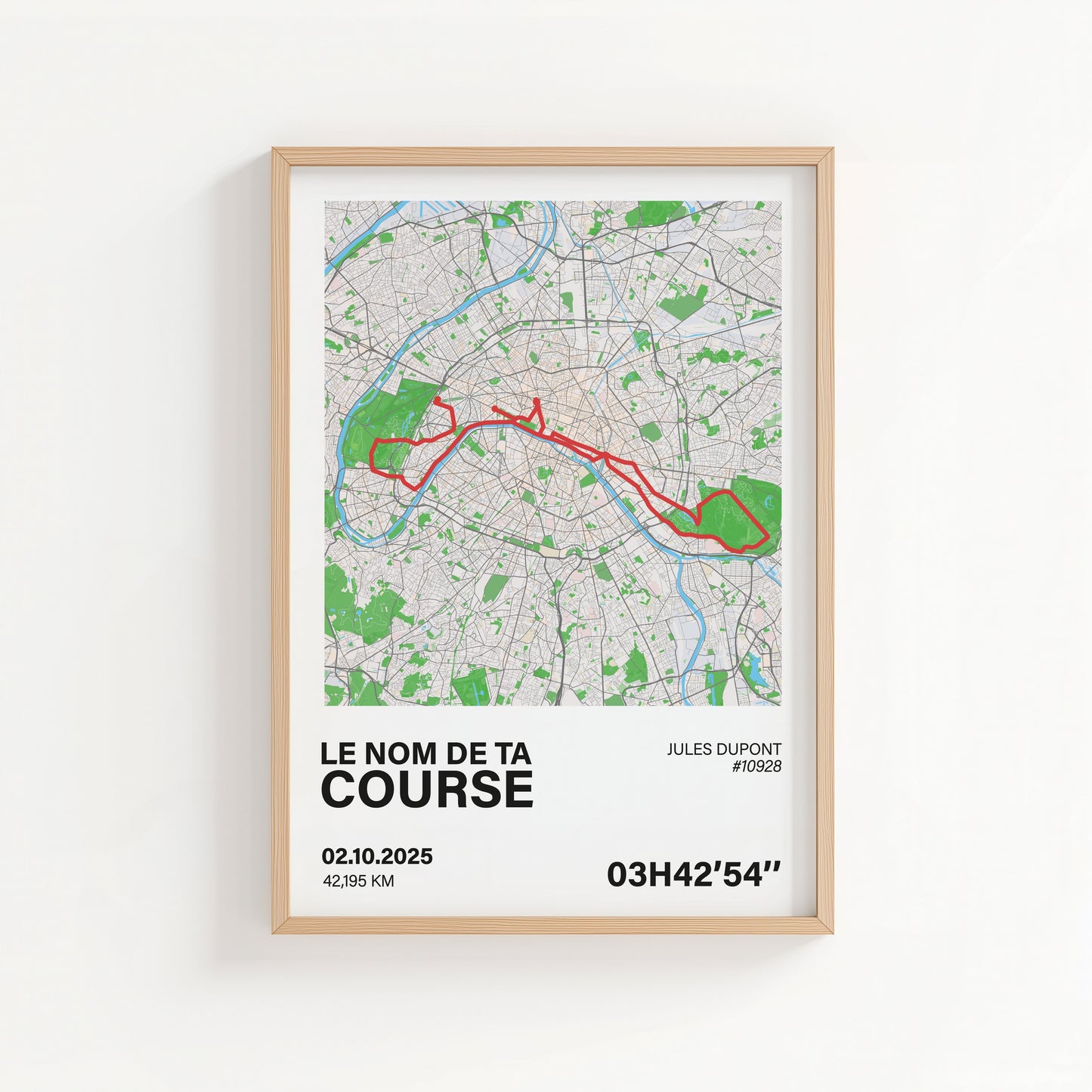 Affiche course à pied personnalisée – Tracé officiel – Sans GPX Art of Pitch