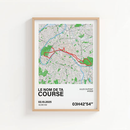 Affiche course à pied personnalisée – Tracé officiel – Sans GPX Art of Pitch