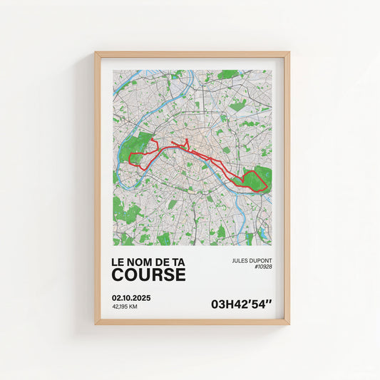 Affiche course à pied personnalisée – Tracé officiel – Sans GPX Art of Pitch