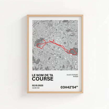 Affiche course à pied personnalisée – Tracé officiel – Sans GPX Art of Pitch